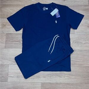 Polo Ralph Lauren Navy Logo Tee & Shorts Set unisex